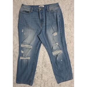 Zenana‎ Mid Rise Boot Cut Denim Blue Jeans Cropped DOP-1548LL Womens size 31